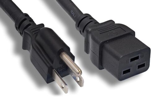 سلك طاقة تيار متردد أمريكي بطول 6 أقدام من Kentek، 3 شقوق NEMA 5-15P إلى IEC320 C19 14 AWG 15A أسود شديد التحمل للخوادم/أجهزة التوجيه/مفاتيح الشبكة/مرفقات خادم الشفرة in Kuwait