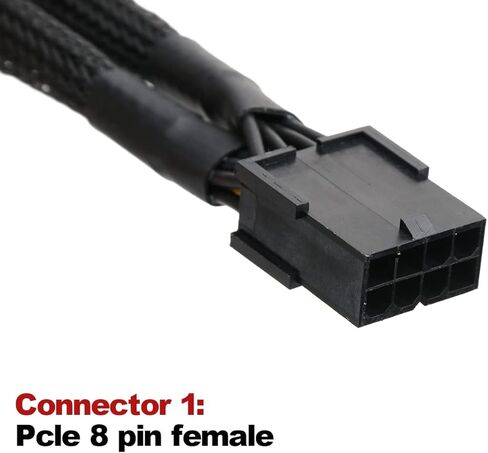 OIAGLH GPU PCIe 8 Pin Female to Dual 2X 8 Pin (6+2) Male PCI Express Power Adapter Braided Y-Splitter Extension Cable 9 inches (2Pack) in Kuwait