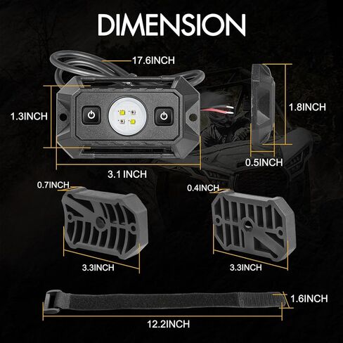 UTV LED قبة ضوء مع مفتاح، إضاءة Rfroad Universal Roll Bar Mount LED ضوء أبيض داخلي ضوء فائدة لفة قفص داخل الضوء لـ UTV ATV Polaris Truck Bed RZR Can Am Car Golf Cart in Kuwait