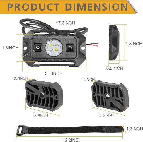 UTV Interior Dome Lights 12V Wired, Rfroad Lighting Universal Roll Bar Mount LED Lights Roll Cage Map Light Interior Lights for UTV ATV Golf Cart Trucks Bed RZR Polaris Off-Road - White/Green 2 Packs in Kuwait