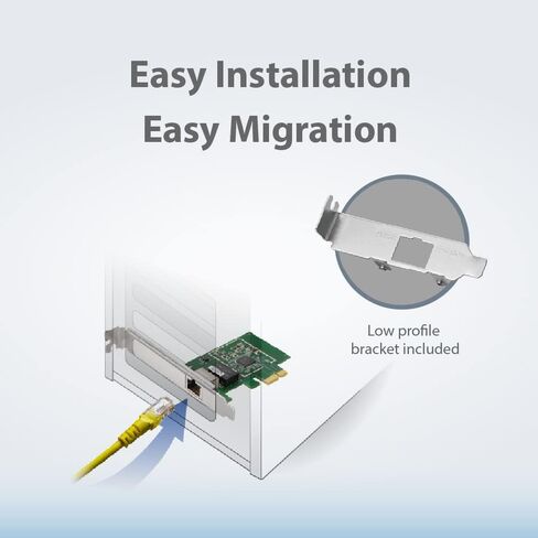 بطاقة محول EDiMAX 2.5Gbps Ethernet PCI-E. إطارات ضخمة بسرعة 2500/1000/100 ميجا بت في الثانية بدقة 9K، PCI Express Gen 2 x 1، متضمنة دعامة منخفضة المستوى. لأجهزة الكمبيوتر والخوادم، يعمل مع CAT5E وما فوق، EN-9225TX-E in Kuwait