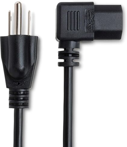Hosa PWC-141R الزاوية اليمنى IEC C13 إلى NEMA 5-15P، 1 قدم وسلك طاقة الكمبيوتر القياسي Tripp Lite 10A، 18AWG (NEMA 5-15P إلى IEC-320-C13) 1 قدم (P006-001) أسود in Kuwait