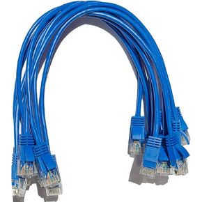 كابل تصحيح CAT6A إيثرنت رفيع، 1 قدم (10 حزم، أزرق)، كابل شبكة عالي السرعة 10 جيجابايت - RJ45، سلك نحاسي عاري، 28AWG، 550 ميجاهرتز in Kuwait