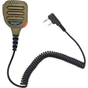 Rataok uv-5r IP65 مقاوم للماء على الكتف ميكروفون مكبر صوت يدوي مع مقبس صوت 3.5 مم متوافق مع Baofeng Kenwood Retivis 2 Pin اتجاهين راديو لاسلكي تخاطب in Kuwait