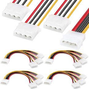 DKARDU 10 حزم LP4 سبليتر، LP4 ذكر إلى 3X 4 دبوس موليكس أنثى كابل محول الطاقة، 1 إلى 3 D نوع كبير 4 دبوس IDE موليكس موصل الطاقة 7.9 بوصة 20 سم in Kuwait