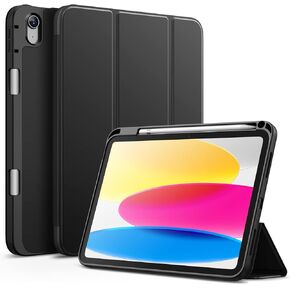 JETech Case for iPad 10 (10.9-Inch, 2022 Model, 10th Generation) with Pencil Holder, Slim Tablet Cover with Soft TPU Back, Auto Wake/Sleep (White)