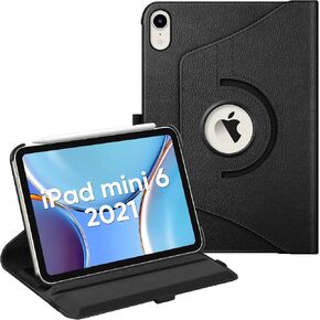 Fintie Rotating Case for iPad Mini 6 2021-360 Degree Swiveling Stand Protective Back Cover, Auto Wake/Sleep Feature for iPad Mini 6th Generation 8.3 Inch, Purple