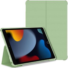 JETech Case for iPad 10.2-Inch (2021/2020/2019 Model, 9/8/7 Generation), Double-fold Stand with Shockproof TPU Back Cover, Auto Wake/Sleep, Black