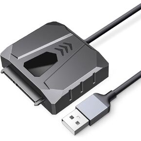 حاوية محرك الأقراص الصلبة الخارجية ORICO 2.5 SATA إلى كابل USB، كابل USB 3.0 إلى SATA III لمحرك الأقراص الصلبة HDD/SSD مقاس 2.5 بوصة يدعم UASP مع حافظة سيليكون 2.5 بوصة (S2-3AB-10)
