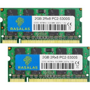 Rasalas DDR2 800 PC2-6400 DDR2 4GB Kit (2x2GB) DDR2-800 Udimm Ram Desktop PC2-6400U 2RX8 1.8V CL6 240 Pin Non-ECC Unbuffered Desktop RAM Memory Modules