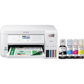 طابعة Epson EcoTank ET-3830 Supertank اللاسلكية الملونة الكل في واحد خالية من خرطوشة مع المسح الضوئي والنسخ والطباعة التلقائية على الوجهين والإيثرنت (متجددة)، أبيض in Kuwait
