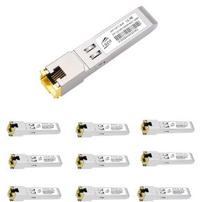 وحدة منفذ SFP النحاسية iszo Gigabit، 1.25G SFP إلى Ethernet RJ45، 10/100/1000Mbps، DDM، متوافقة مع Cisco، MikroTik، TPLINK، ubiquiti، unifi، QNAP، 100 متر، وحدة الإرسال والاستقبال الضوئية (1 قطعة)