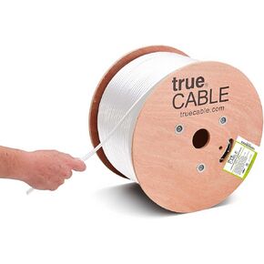 TRUE CABLE Cat6A Direct Burial Bulk Ethernet Cable, Shielded F/UTP, 500ft, Black, Waterproof, Outdoor OSP Jacket, 23AWG Solid Bare Copper, 750MHz, PoE++ 100W in Kuwait