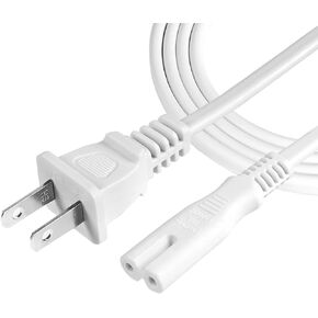 سلك الطاقة متوافق مع Samsung LG Apple TCL Toshiba Hisense Insignia Philips TV Universal استبدال الجدار AC 2 Prong كابل الطاقة الأبيض - مدرج في قائمة UL in Kuwait