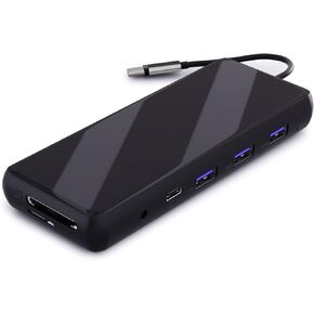 وصلة عرض USB-C من Zell Technologies، 65 وات، شاشة مزدوجة - منفذ عرض x2 أو x2 HDMI، شاشة واحدة 5k، منفذ USB-C x2، USB 3.0 x4، محطة إرساء Gigabit RJ-45، لأجهزة Mac/HP/Dell/Lenovo / أسوس / أيسر in Kuwait