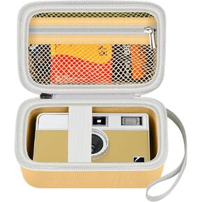Digital Camera Case Compatible with KODAK EKTAR H35 H35N Half Frame Film Camera, Storage Holder Organizer for Kodak Ultra F9 M35 M38 Paper Shoot kamera, 35mm Film Rolls (Box Only) - Yellow | Camera and 35mm Film Rolls Storage, Mesh Pocket for Small Access in Saudi Arabia