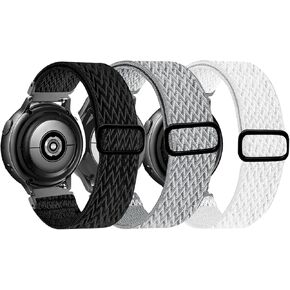 أشرطة قابلة للتمدد 20 مم متوافقة مع ساعة Samsung Galaxy Watch 6 /5 /4 40 مم 44 مم /Galaxy Watch 6 Classic 47mm 43mm /Watch 5 Pro 45mm/ Watch 4 Classic 42mm 46mm، حزام نايلون لـ Galaxy Active 2 40 44 مم/Active 40mm/Watch 3 41 مم/ ساعة جلاكسي 42 ملم