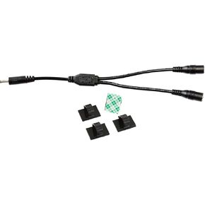 EShine 6 inch Power Splitter Cable, Male to Female/Female, 3.5mm x 1.35mm, for LED Under Cabinet Lighting with Wire Clips (White)