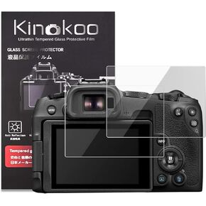 واقي شاشة kinokoo متوافق مع كاميرا Canon EOS R8/EOS R50/ الرقمية - 0.25 مم 9H صلابة EOS R8/EOS R50 طبقة من الزجاج المقوى - خالية من الفقاعات/مضادة للخدش (عبوتان)