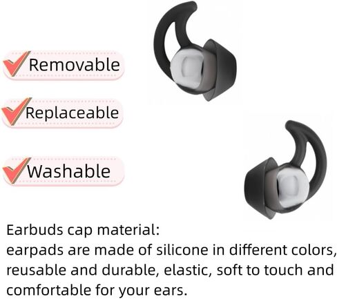 SNHTLS Silicone Replacement Ear Tips Ear Buds Tips Eargels Compatible with Bose Qc20 Qc30 IE2 SoundSport IE3 SIE2i Earbuds Replacement Tips Eartips for Earbuds 3 Pairs S Size in Kuwait