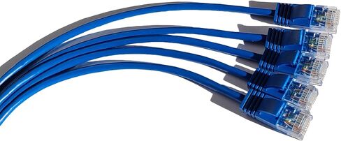 كابل تصحيح CAT6A إيثرنت رفيع، 1 قدم (10 حزم، أزرق)، كابل شبكة عالي السرعة 10 جيجابايت - RJ45، سلك نحاسي عاري، 28AWG، 550 ميجاهرتز in Kuwait