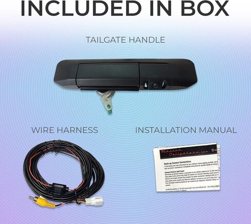Master Tailgaters Black Tailgate Handle with Backup Camera Replacement for Toyota Tacoma (2005-2015) | IP68 Waterproof | Parking Grid Lines Available | Easy to Install in Saudi Arabia