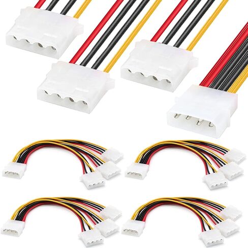 DKARDU 10 حزم LP4 سبليتر، LP4 ذكر إلى 3X 4 دبوس موليكس أنثى كابل محول الطاقة، 1 إلى 3 D نوع كبير 4 دبوس IDE موليكس موصل الطاقة 7.9 بوصة 20 سم in Kuwait