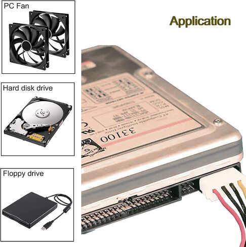 DKARDU 10 حزم LP4 سبليتر، LP4 ذكر إلى 3X 4 دبوس موليكس أنثى كابل محول الطاقة، 1 إلى 3 D نوع كبير 4 دبوس IDE موليكس موصل الطاقة 7.9 بوصة 20 سم in Kuwait