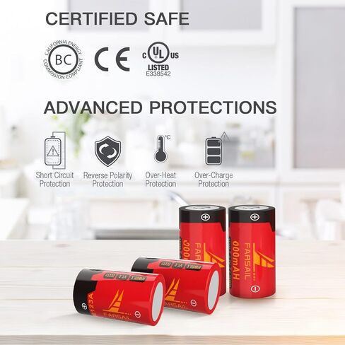 بطاريات FARSAIL Arlo قابلة لإعادة الشحن 123A، 8 عبوات 800 مللي أمبير 123A NiMH بطاريات قابلة لإعادة الشحن لكاميرات Arlo VMC3030 VMK3200 VMS3130 3230C 3430 3530، مصباح يدوي in Kuwait