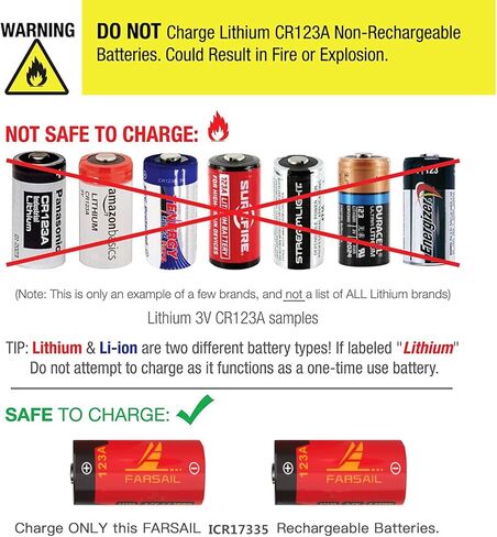 بطاريات FARSAIL Arlo قابلة لإعادة الشحن 123A، 8 عبوات 800 مللي أمبير 123A NiMH بطاريات قابلة لإعادة الشحن لكاميرات Arlo VMC3030 VMK3200 VMS3130 3230C 3430 3530، مصباح يدوي in Kuwait