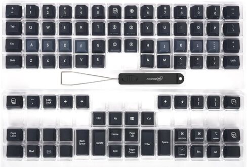 Advantage360 Steel Blue Keycap Set - PBT Plastic | Dye-Sublimated Legends | 92 Key Set | Logo Keycap Puller (Dvorak) in Saudi Arabia