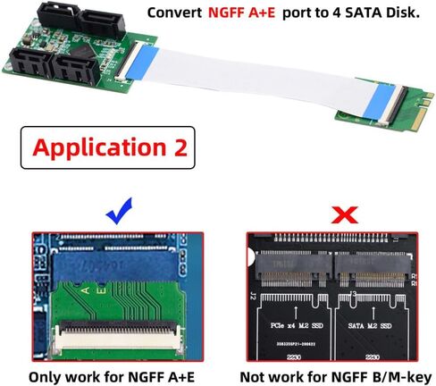 Chenyang Card NGFF A+E Key PCI Express Card Riser Vertical Expansion Adapter in Kuwait