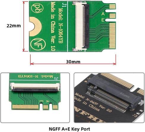 Chenyang Card NGFF A+E Key PCI Express Card Riser Vertical Expansion Adapter in Kuwait