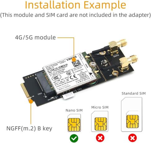 موستبوينت محول مفتاح بي M.2 (NGFF) مع شريحة اتصال وهوائي لوحدة الجيل الثالث 3G/4G/5G in Kuwait