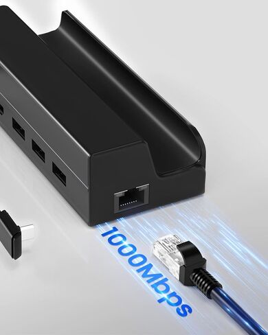 قاعدة شحن لسطح ستيم: منصة ستريم ديك 6 في 1 مع HDMI 2.0 4K عند 60Hz وايثرنت 1000Mbps و3 USB 3.0 ومنفذ شحن سريع متوافق مع صمام ستيم ديك in Kuwait