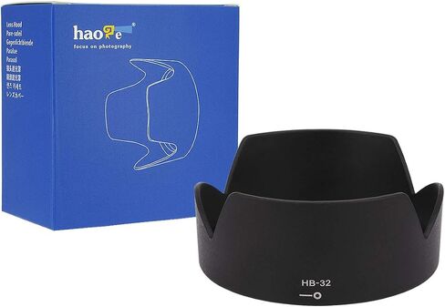 Haoge Lens Hood Compatible with Nikon Nikkor AF-S DX 18-70mm f/3.5-4.5G ED-IF, AF-S DX 18-135mm f/3.5-5.6G ED-IF, AF-S DX 18-105mm f/3.5-5.6G ED VR, AF-S DX 18-140mm f/3.5-5.6G ED VR as Nikon HB-32 in Saudi Arabia