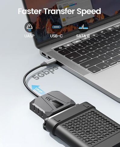 حاوية محرك الأقراص الصلبة الخارجية ORICO 2.5 SATA إلى كابل USB، كابل USB 3.0 إلى SATA III لمحرك الأقراص الصلبة HDD/SSD مقاس 2.5 بوصة يدعم UASP مع حافظة سيليكون 2.5 بوصة (S2-3AB-10) in Kuwait