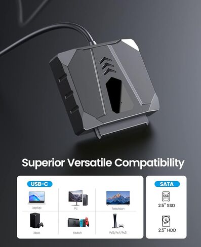 حاوية محرك الأقراص الصلبة الخارجية ORICO 2.5 SATA إلى كابل USB، كابل USB 3.0 إلى SATA III لمحرك الأقراص الصلبة HDD/SSD مقاس 2.5 بوصة يدعم UASP مع حافظة سيليكون 2.5 بوصة (S2-3AB-10) in Kuwait