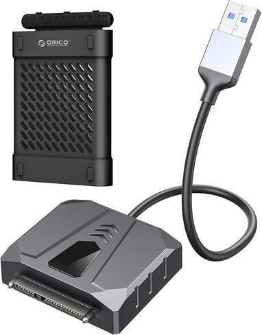 حاوية محرك الأقراص الصلبة الخارجية ORICO 2.5 SATA إلى كابل USB، كابل USB 3.0 إلى SATA III لمحرك الأقراص الصلبة HDD/SSD مقاس 2.5 بوصة يدعم UASP مع حافظة سيليكون 2.5 بوصة (S2-3AB-10) in Kuwait