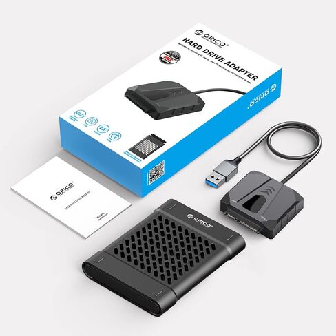 حاوية محرك الأقراص الصلبة الخارجية ORICO 2.5 SATA إلى كابل USB، كابل USB 3.0 إلى SATA III لمحرك الأقراص الصلبة HDD/SSD مقاس 2.5 بوصة يدعم UASP مع حافظة سيليكون 2.5 بوصة (S2-3AB-10) in Kuwait