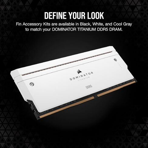 مجموعة ملحقات CORSAIR Dominator Titanium RGB DDR5 RAM 2X Fin - أبيض (بدون ذاكرة فعلية) in Saudi Arabia