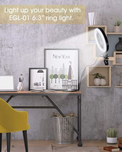 LarmTek LED Ring Light 6" with Tripod Stand for Video conferencing, 3 Dimmable,11-Level Brightness & 360° Angle Adjustment Desk Makeup Ring Light for Makeup Live Stream, YouTube Videos,TIK Tok Live in Kuwait