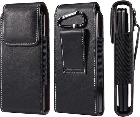 eMorevalue Cell Phone Holster Case for Samsung Galaxy Z fold 5, Z Fold 4, Z Fold 3 5G, Z Fold 2, Z Fold 5G, Z Fold, W23, W22 5G, W21 5G, W20 5G, Belt Loop Pouch with Magnetic Closure (Brown) in Saudi Arabia