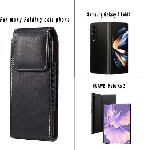 eMorevalue Cell Phone Holster Case for Samsung Galaxy Z fold 5, Z Fold 4, Z Fold 3 5G, Z Fold 2, Z Fold 5G, Z Fold, W23, W22 5G, W21 5G, W20 5G, Belt Loop Pouch with Magnetic Closure (Brown) in Saudi Arabia