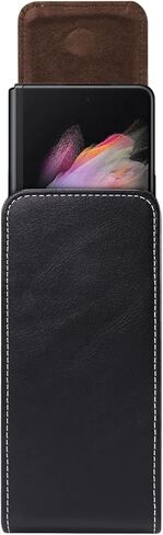eMorevalue Cell Phone Holster Case for Samsung Galaxy Z fold 5, Z Fold 4, Z Fold 3 5G, Z Fold 2, Z Fold 5G, Z Fold, W23, W22 5G, W21 5G, W20 5G, Belt Loop Pouch with Magnetic Closure (Brown) in Saudi Arabia
