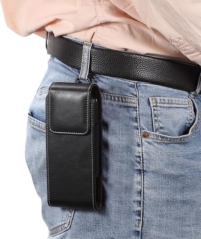 eMorevalue Cell Phone Holster Case for Samsung Galaxy Z fold 5, Z Fold 4, Z Fold 3 5G, Z Fold 2, Z Fold 5G, Z Fold, W23, W22 5G, W21 5G, W20 5G, Belt Loop Pouch with Magnetic Closure (Brown) in Saudi Arabia