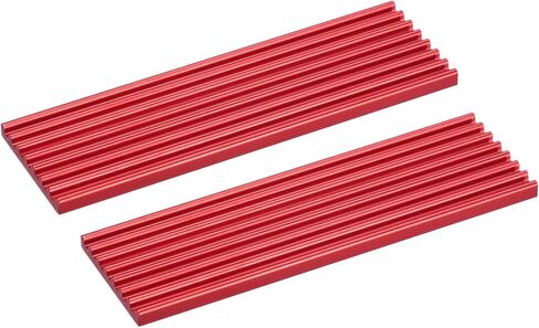MECCANIXITY 2 حزمة M.2 2280 Nvme SSD مبرد تبريد مع وسادة حرارية من سبائك الألومنيوم بالوعة الحرارة للكمبيوتر المحمول، 70 × 22 × 3 مم، أحمر in Kuwait