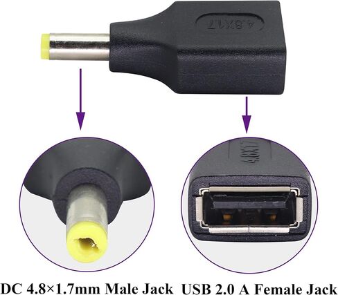 AAOTOKK (2 حزمة) 5 فولت USB إلى DC5.5 × 2.1 مم محول طاقة التوصيل محول USB 2.0 أنثى إلى تيار مستمر 5.5 × 2.1 مم ذكر تيار مستمر قابس طاقة أسطوانة شاحن سلك موصل لجهاز شحن 5 فولت تيار مستمر أو USB (F/5.5 × 2.1) in Saudi Arabia