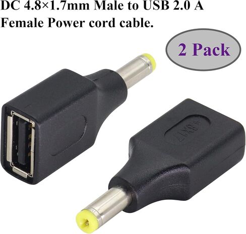 AAOTOKK (2 حزمة) 5 فولت USB إلى DC5.5 × 2.1 مم محول طاقة التوصيل محول USB 2.0 أنثى إلى تيار مستمر 5.5 × 2.1 مم ذكر تيار مستمر قابس طاقة أسطوانة شاحن سلك موصل لجهاز شحن 5 فولت تيار مستمر أو USB (F/5.5 × 2.1) in Saudi Arabia