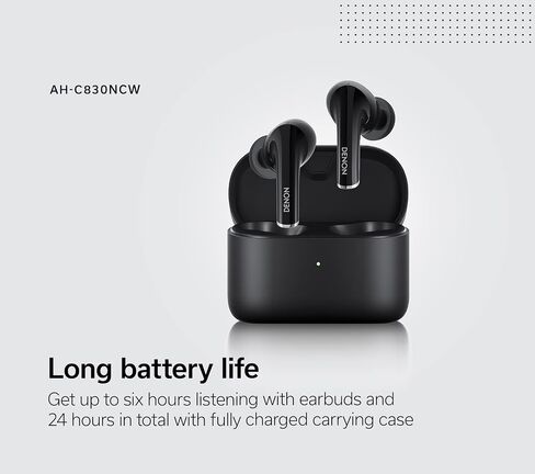 Denon AH-C830NCW Active Noise Cancelling Earbuds, 24-Hr Battery Life, in-Ear Wireless Earphones with (3) Mics, IPX4 Rated Water Resistance, Includes (3) Silicone Ear Tips & USB-C Cable, White in Saudi Arabia